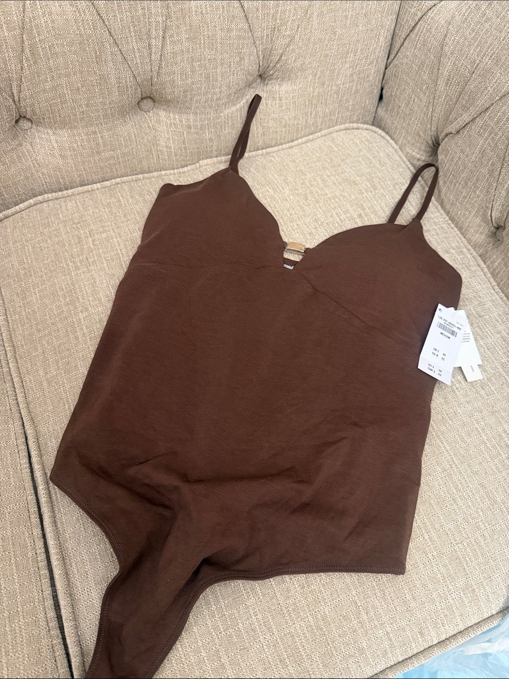 Abercrombie & Fitch Chocolate Brown V-Neck Bodysuit